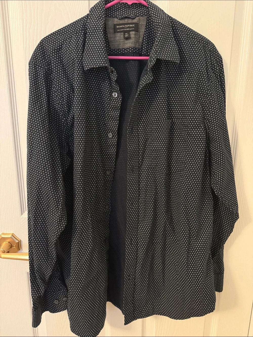 Banana Republic Black Micro-Dot Lightweight Shirt Jacket